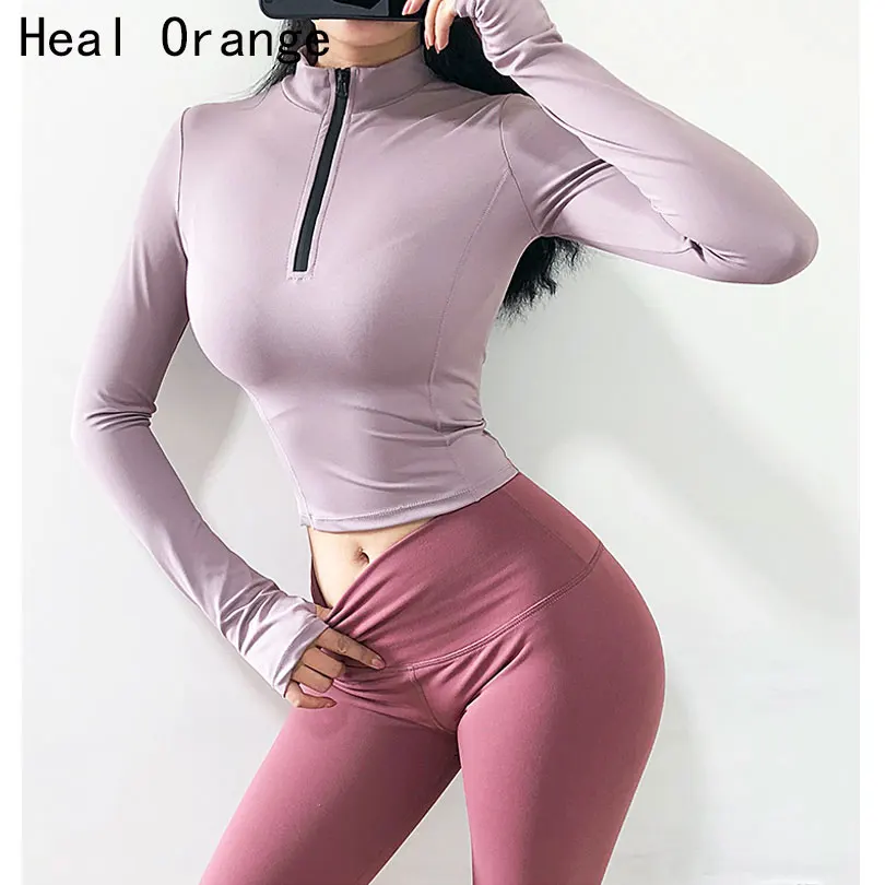 Heal Orange, Спортивная рубашка, женские свитера, Джерси, Mujer, с длинным рукавом, укороченный топ, для спортзала, для женщин, s, для йоги, топы, для тренировок, рубашка, быстросохнущая, женская рубашка
