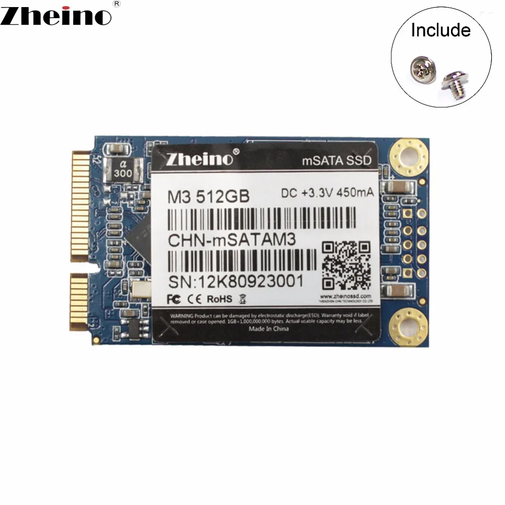 Zheino msata SSD M3 512GB Внутренние твердотельные жесткие диски для портативных