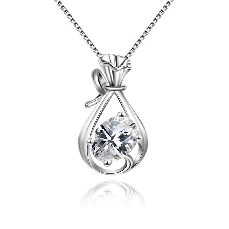 Женское колье из серебра 925 пробы с фианитом|jewelry necklace women|jewelry necklacejewelry silver |