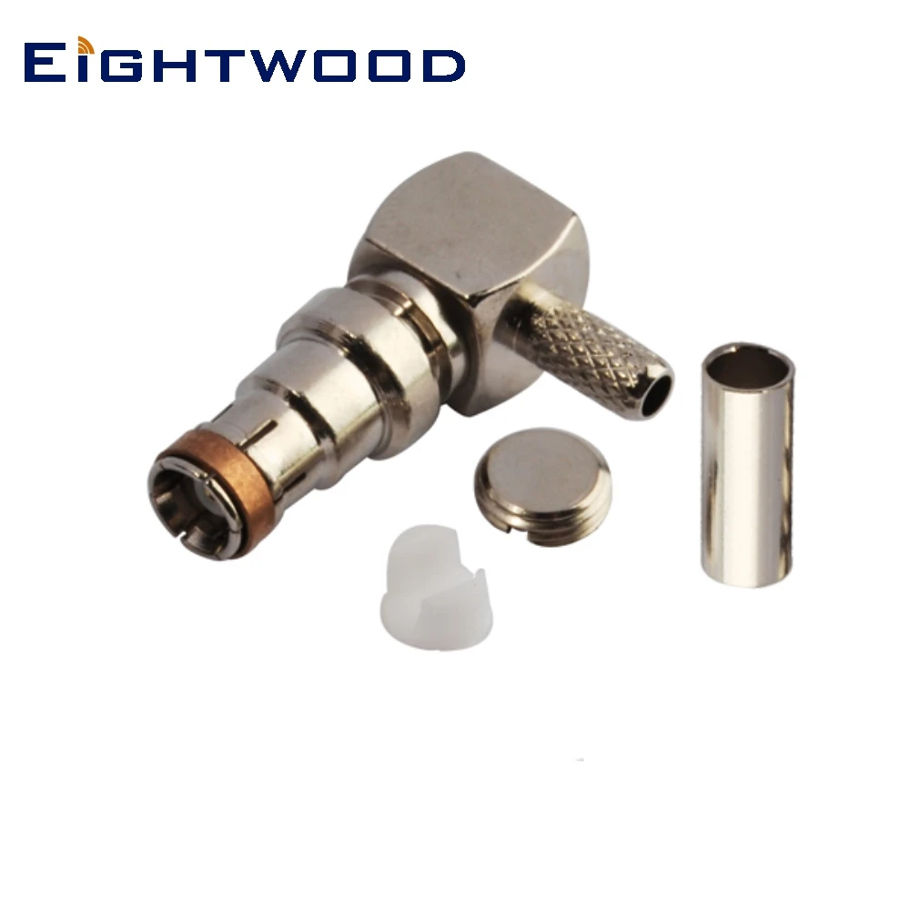 Eightwood 5 шт. SMB штекер РЧ коаксиальный разъем прямоугольное крепление обжимной