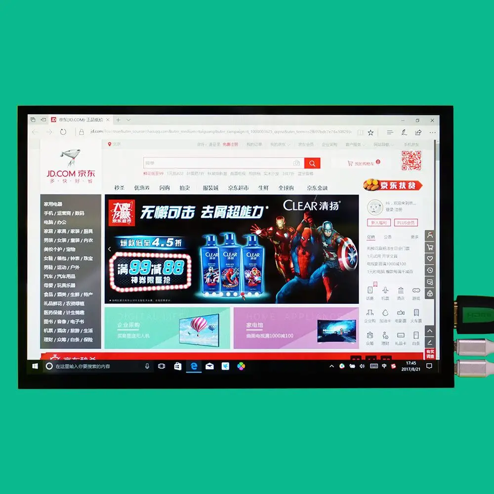 10 дюймовый емкостный сенсорный экран IPS для Raspberry Pi 1280*800 TFT ЖК Windows 7 8 Android Linux