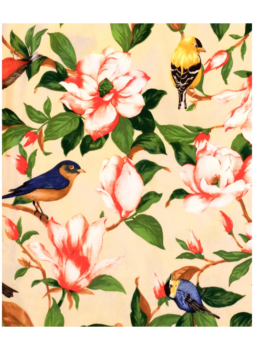 30-летние женские винтажные 50s camellia bird принтованное платье-карандаш с лямкой через