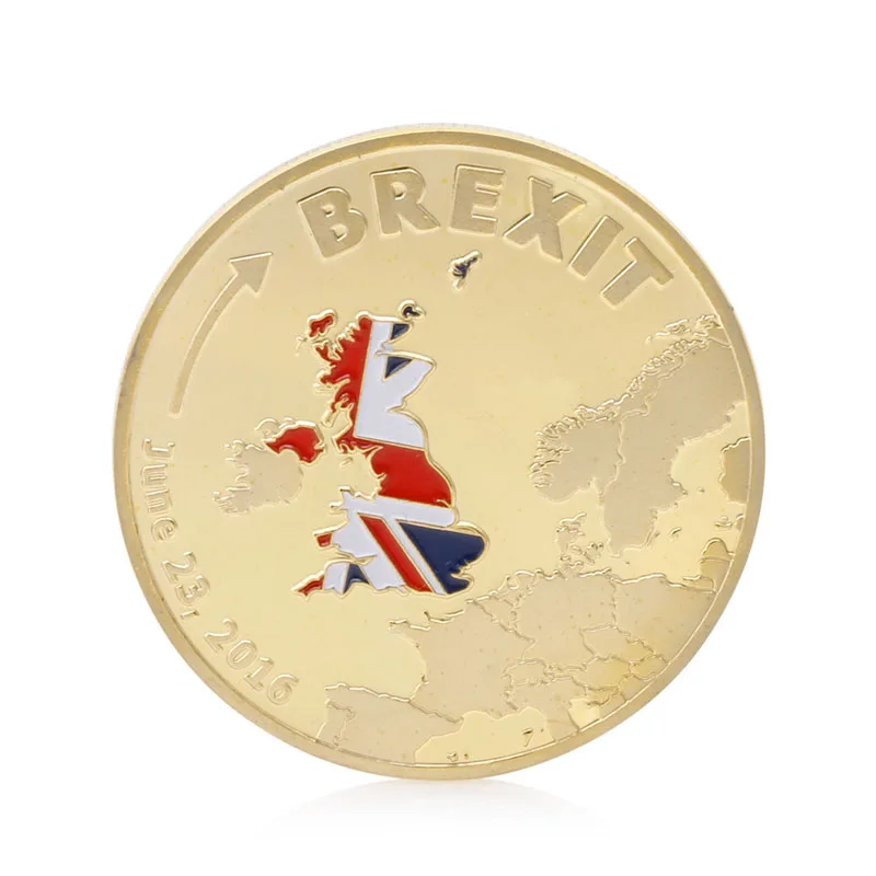 Монеты 2017 Brexit памятная монета позолоченная сливери коллекция монет физический