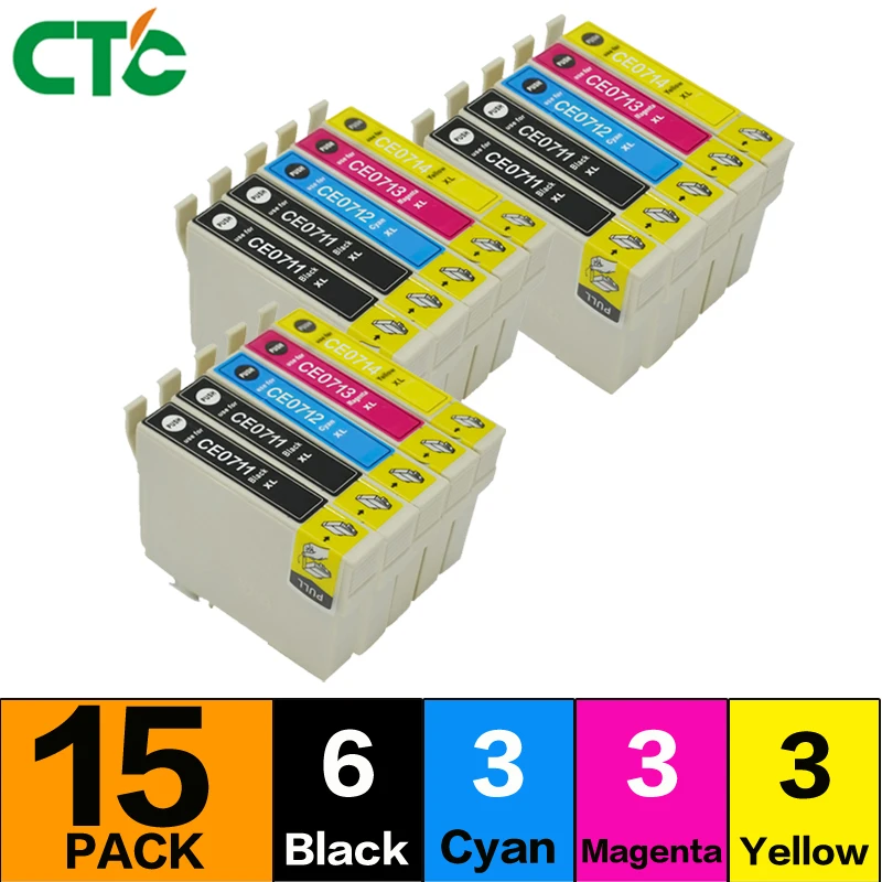 15 шт. 89/71 T0711-T0714 T0715 Совместимый струйный картридж для Stylus SX215/SX218/SX400/SX405/SX405WiFi/SX410/SX415