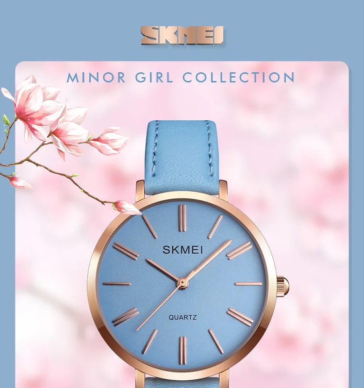 Модные Простые повседневные кварцевые часы для женщин люксовый бренд SKMEI водонепроницаемые женские часы с кожаным ремешком наручные часы Reloj Mujer