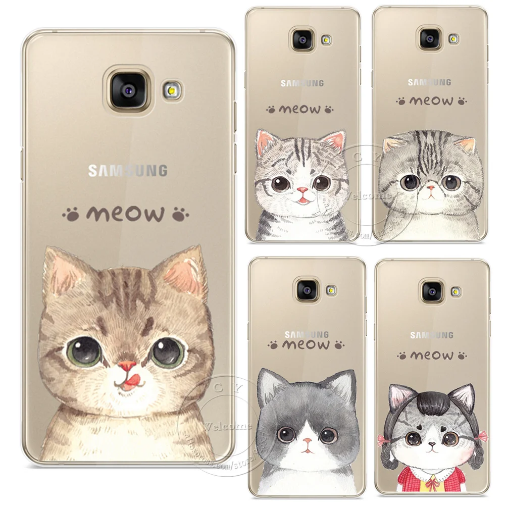 Cute Cartoon Cat Hard Case Cover For Coque Samsung Galaxy A3 A5 A7 J1 J3 J4 J5 J6 J7 J8 A6 A8 Plus 2018 2016 2017 J5 J7 Prime