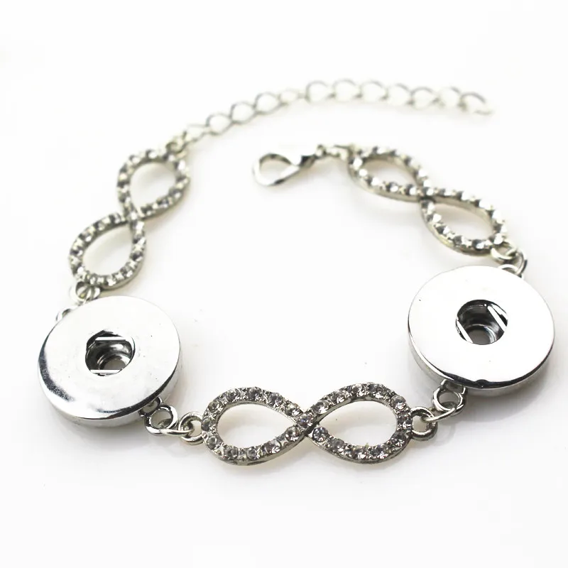 

6pcs/lot infinity Snap Bracelet DIY 18mm Snap Button Charms Ginger Button Bracelet Snaps Jewelry