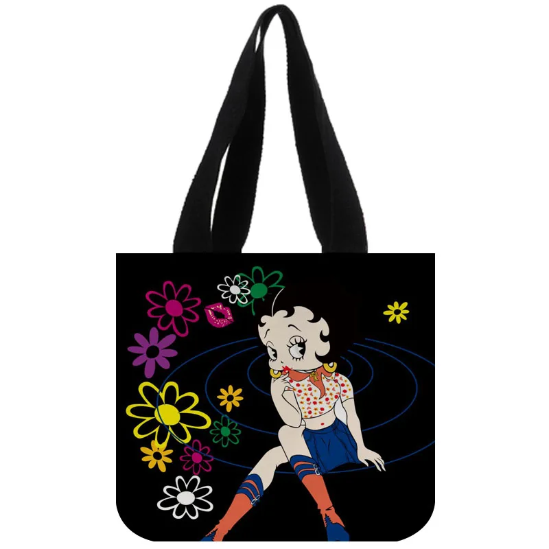 Сумка-тоут из хлопка и холста на заказ Betty Boop Shopping Складная многоразовая сумка с собственным логотипом оптом - Цвет: 24