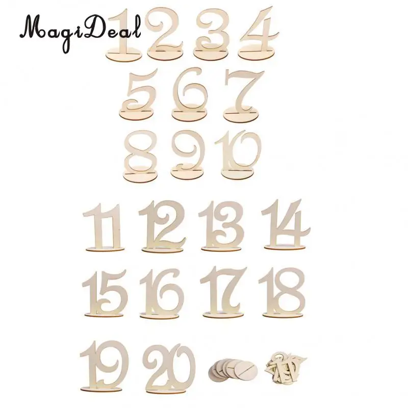 Magiideal 20 шт./лот деревянный Настольный номер 1 MDF держатель для стола с цифрами