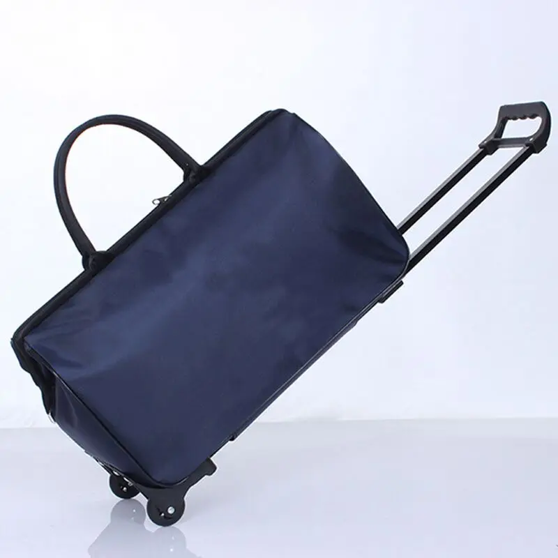 Blue Travel bag Женская дорожная сумка, мужские спортивные сумки на колесиках, сумка для багажа, модный чемодан на колесиках, легкий дорожный вещевой пакет, посылка на выходные - Цвет: Blue Travel bag