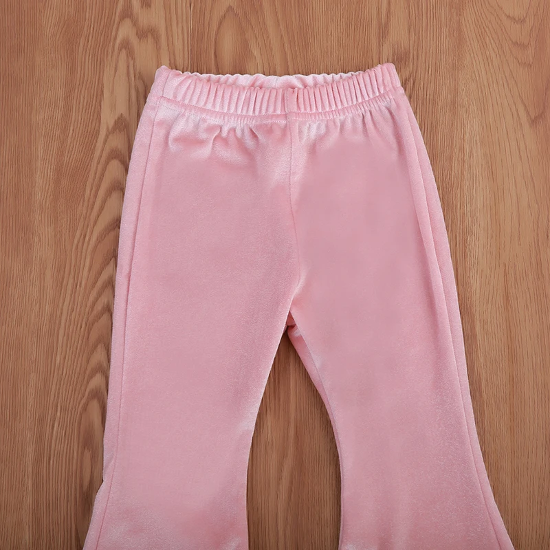 Модные детские брюки Emmababy для маленьких девочек плотные однотонные с широкими