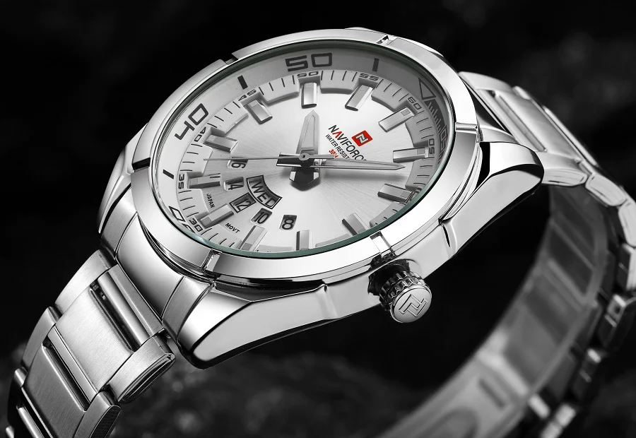Бренд NAVIFORCE, мужские часы, Бизнес класс, кварцевые, 30 м, водонепроницаемые часы, мужские, нержавеющая сталь, ремешок, Авто Дата, наручные часы, Relojes