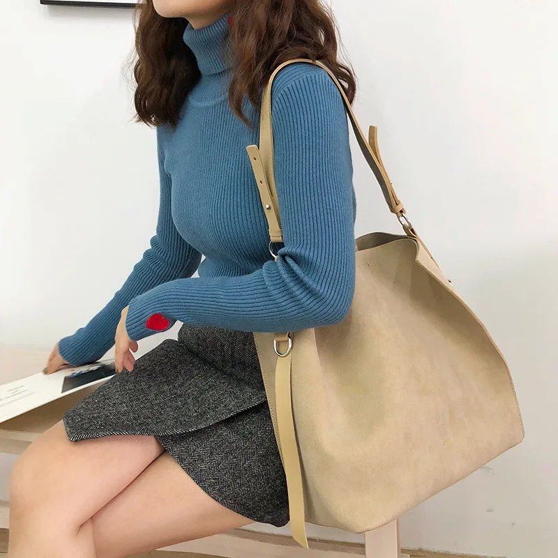 Youda Корея простая сумка на плечо прошитая матовая ПУ материал Ретро стиль большая