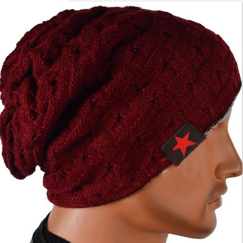 wine red Зимняя трикотажная спортивная шапка унисекс мужские спортивные шапки двухсторонние шапочки для мужчин и женщин шапки в стиле хип-хоп со звездами беговые колпачки - Цвет: wine red