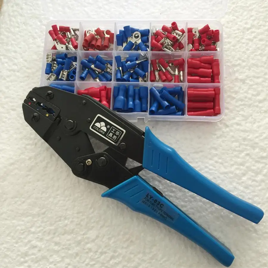 200 частей Solderless электрические Terminalkit с HS 30J обжимной инструмент обжимные