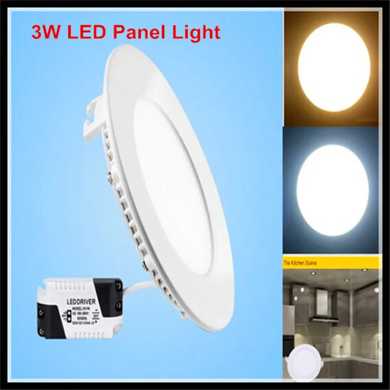 Светодиодные ультратонкие круглые панесветильник лампы 10 шт. 3 Вт|panel light|round panel