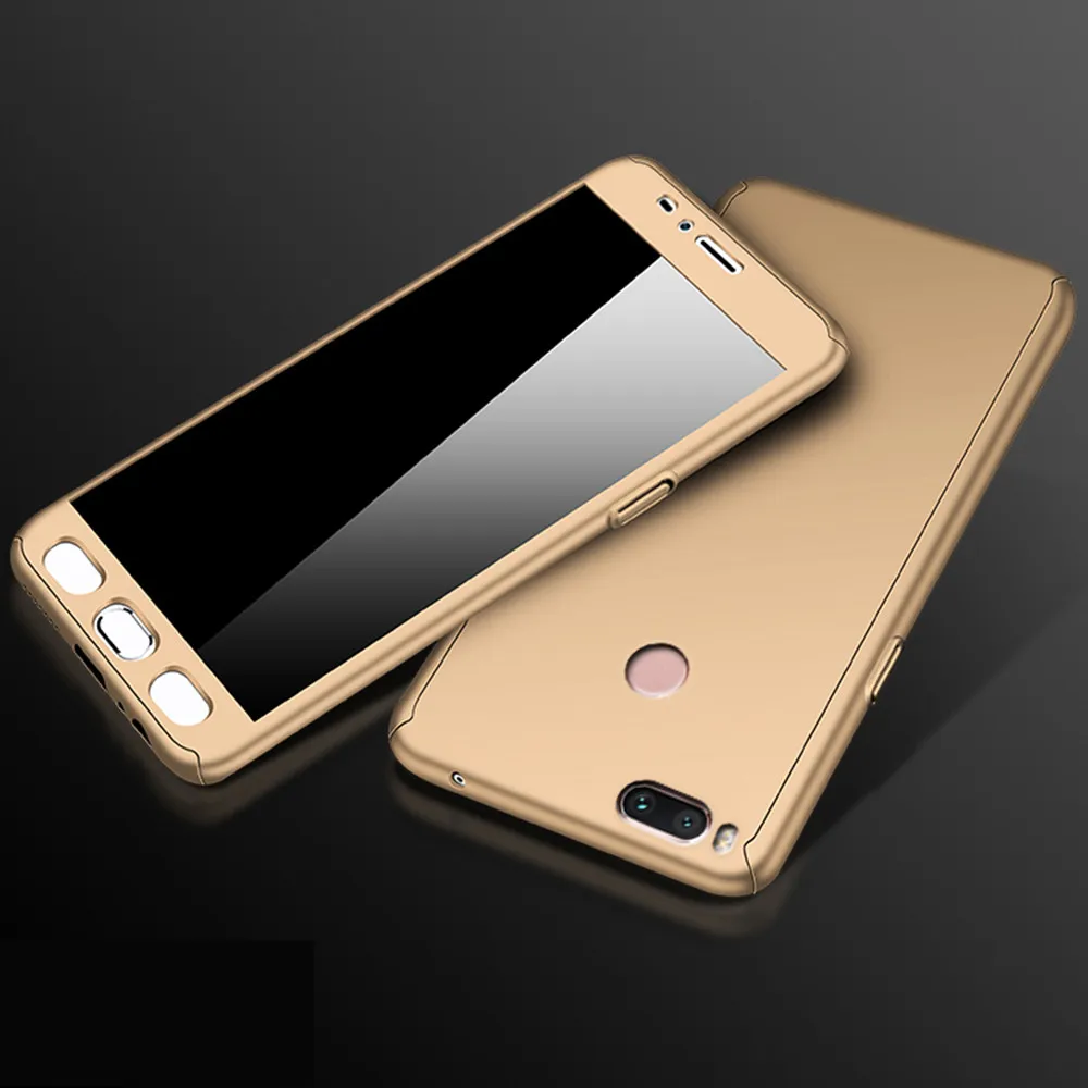 360 Protective Case For Xiaomi 5X Redmi 3S 4X Note4 Note4X Tempered Glass Front Back Cover Full Body Coverage Protection Shells |