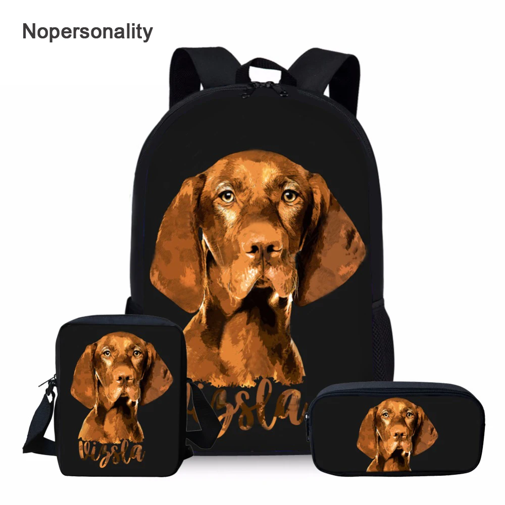 Nopersonality милая собака Vizsla принт школьный рюкзак черный 3d школьная сумка для