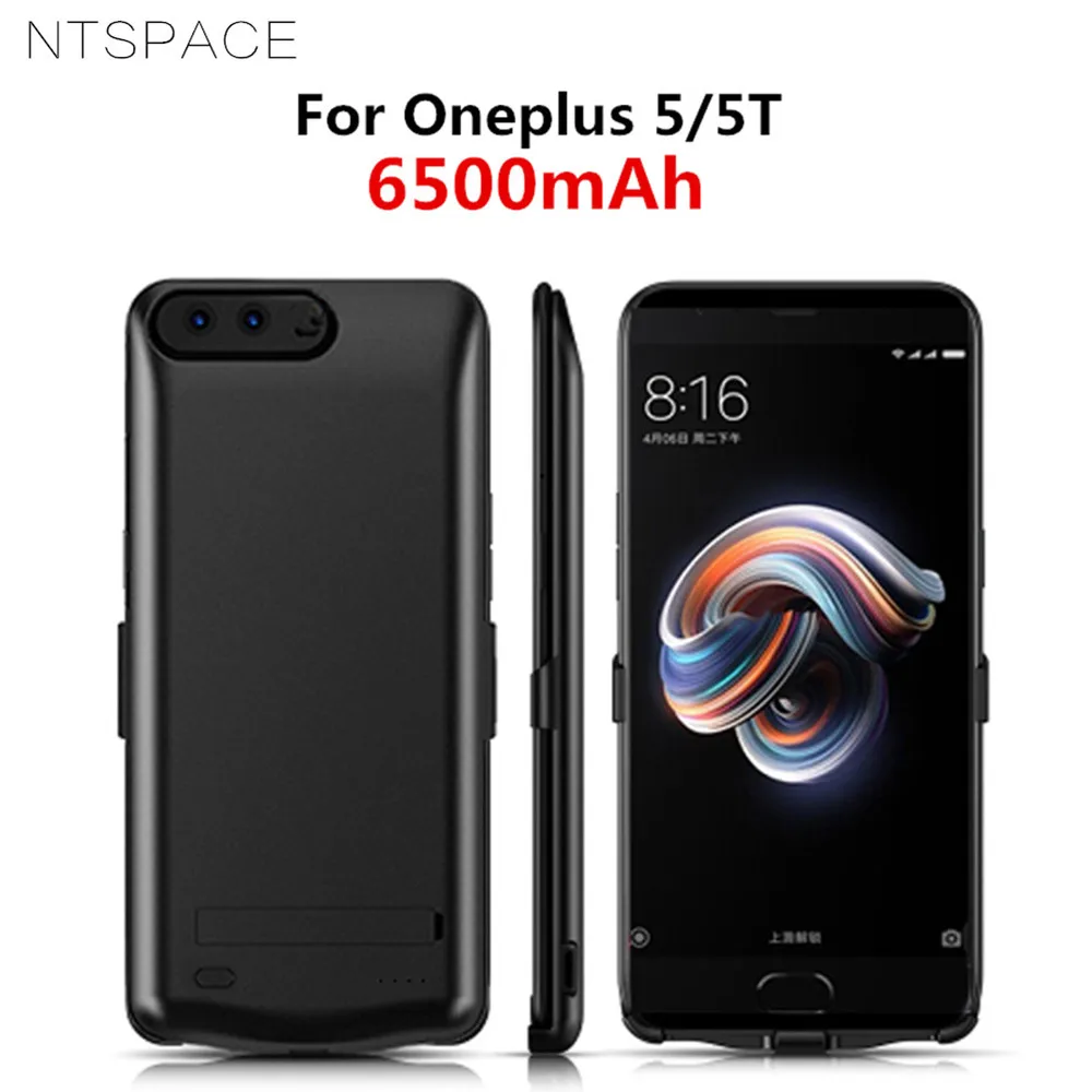 NTSPACE 6500 мА/ч внешняя Батарея Зарядное устройство чехол s для Oneplus 5/5T Портативный