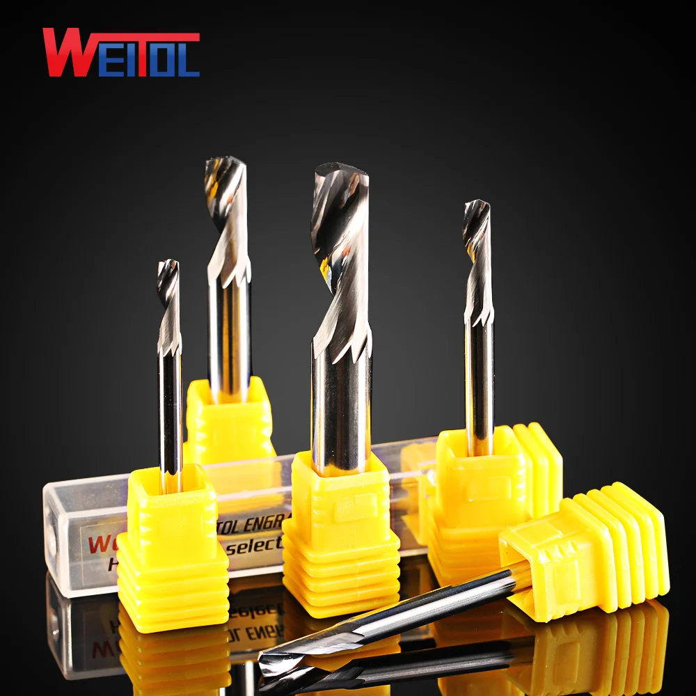 

Weitol CNC 1 шт./компл. 1 флейт концевые фрезы Диаметр 3,175/4/6/8 мм Фреза для алюминиевого фрезы CNC инструменты