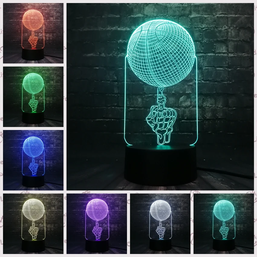 Новинка 2019 спортивные украшения 3D USB светодиодный светильник средний Рисунок