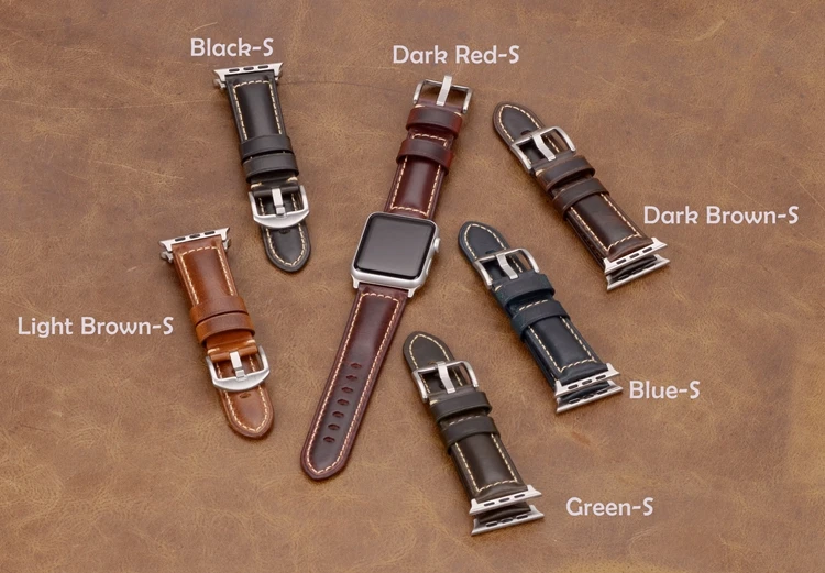 EACHE Oil Wax ремешок из натуральной кожи I Watch кожаный Apple watch Band Series 1& 2& 3