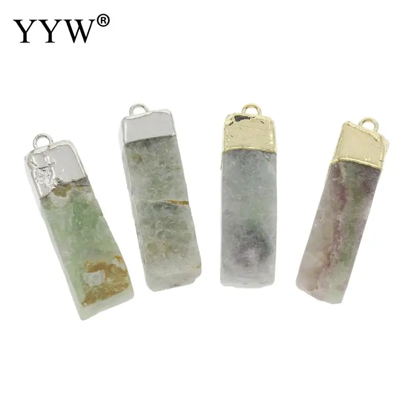 Фиолетовая флюоритовая Подвеска из сплава цинка прямоугольное покрытие много