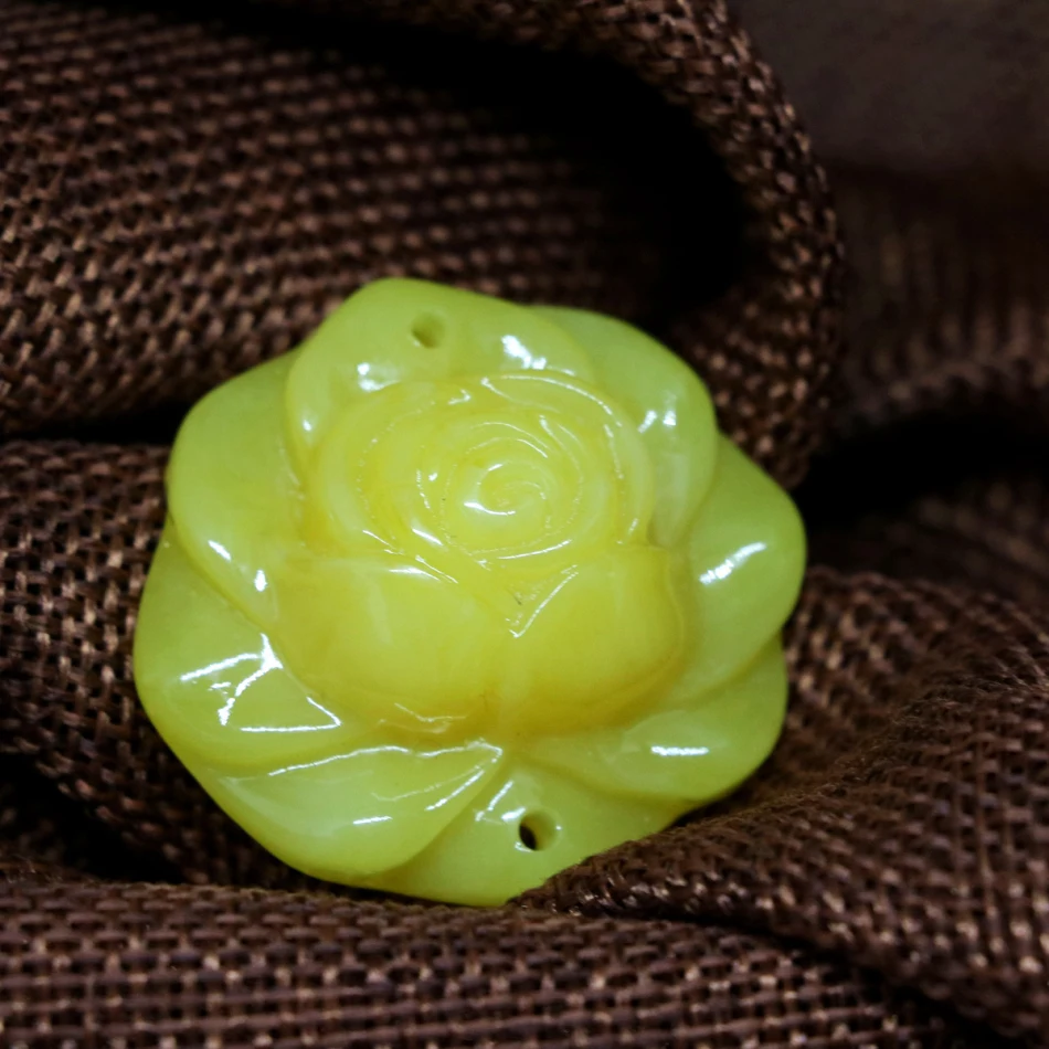 Высокое качество амулеты женская красивая роза цветок кулон 3 шт imitaiton желтый