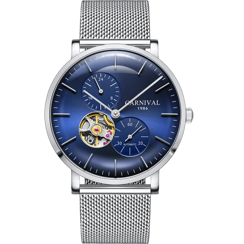 

Luxury Brand Switzerland Carnival Automatic Mechanical Men's Watches Sapphire Skeleton Flywheel Waterproof Male Clock C8024G-1