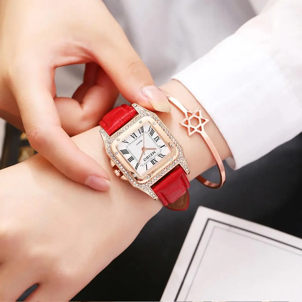2020 женские наручные часы с кристаллами браслет кварцевые квадратные со стразами