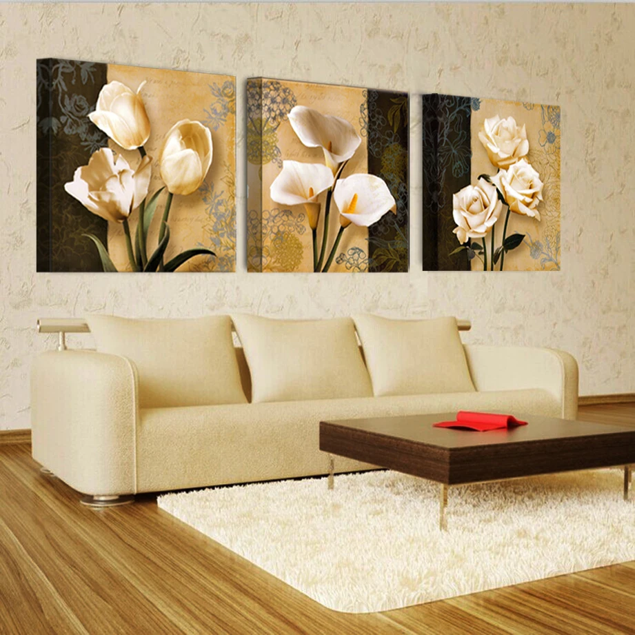 3 Бесплатная доставка дешевая коричневая Орхидея Современная арт деко роспись