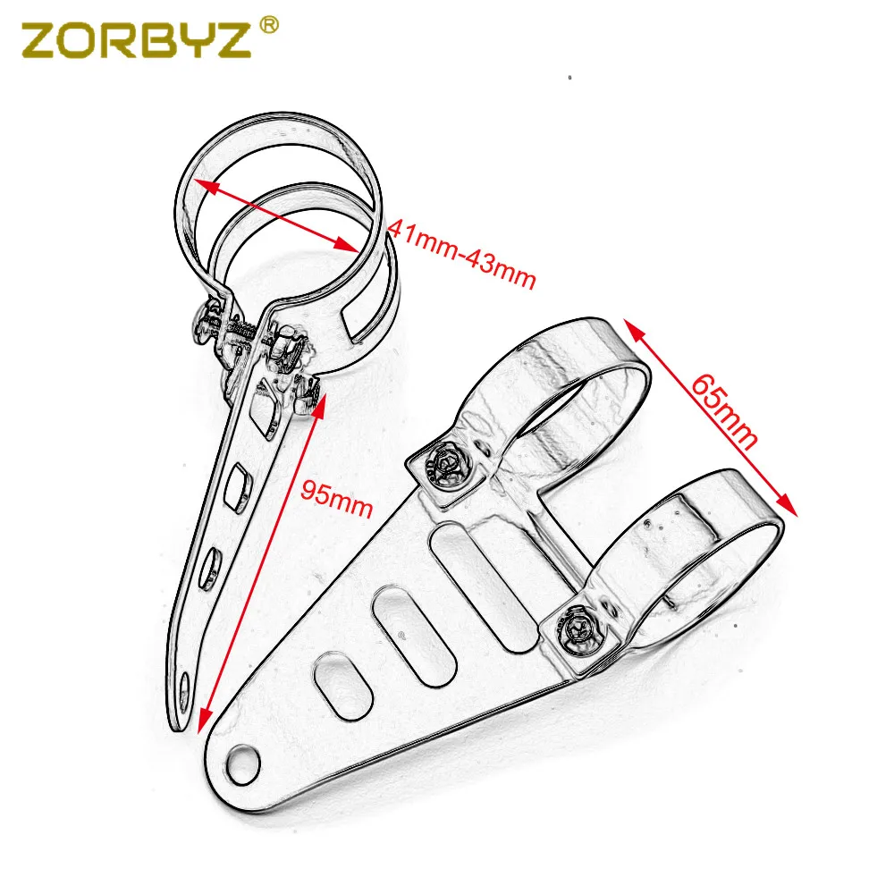 Zorbyz черный 41-43 мм металлический мотоцикл фар кронштейн Вилы Зажимы для Harley Chopper Кафе Racer