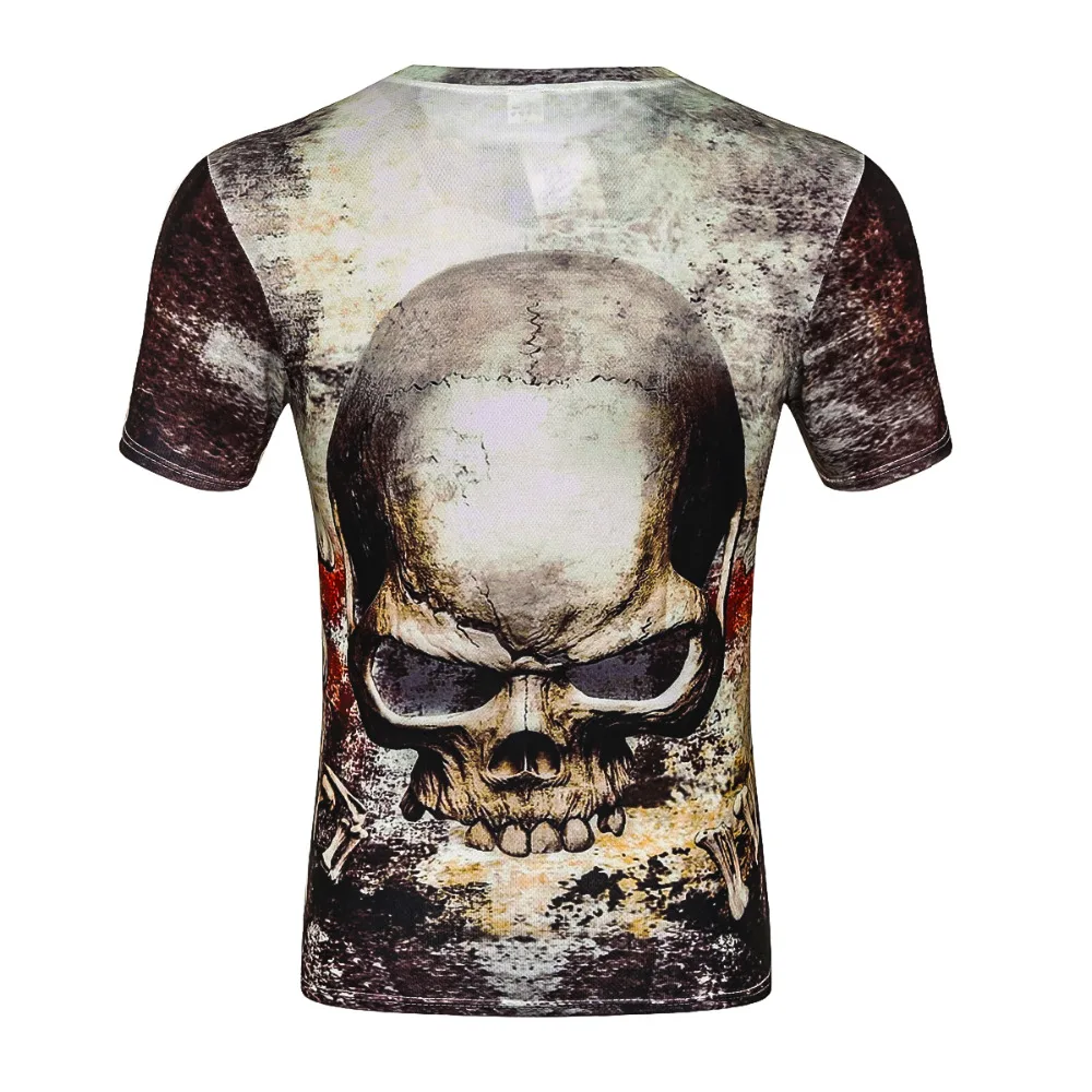 Новинка 2017 мужские футболки на Хэллоуин 3D принт короткий рукав круглый вырез