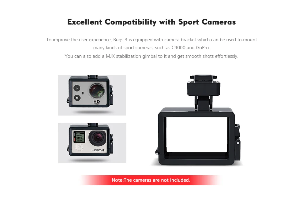 MJX B3 Bugs 3 2.4G Мини дрон с бесщеточным двигателем с камерой для Gopro, камеры Xiaomi/Xiaoyi