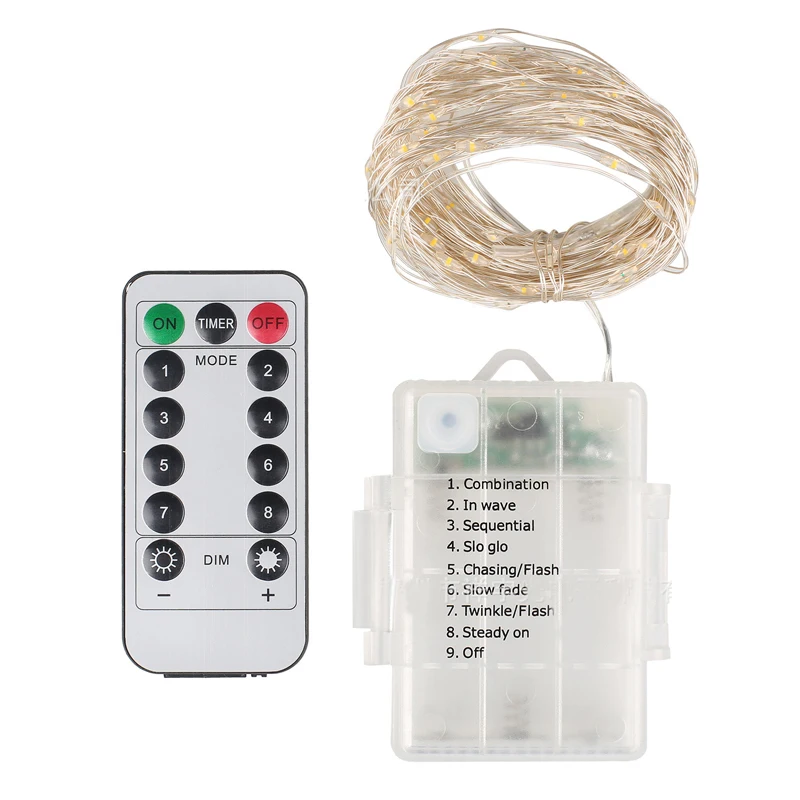 Сказочные огни на батарейках 10 м/33 фута 100 светодиодов|100 led|led lighting outdoor lightingbattery