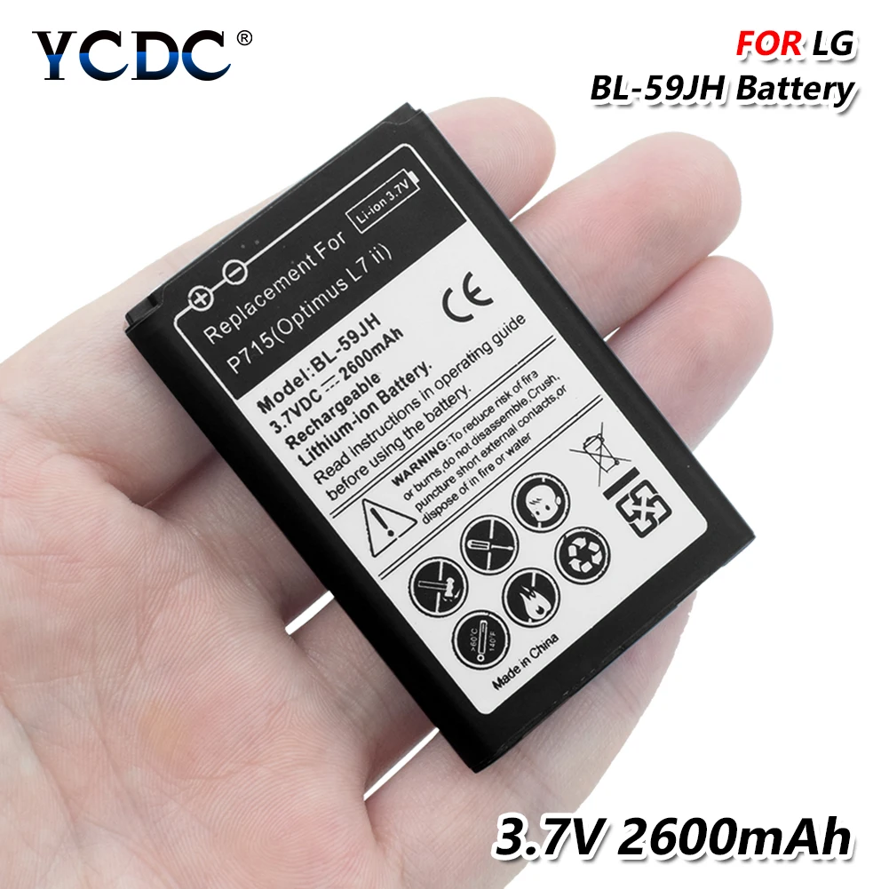Аккумуляторная батарея bl59jh 2600 мАч для lg p715 optimus l7 ii f5 f3 ludid2 p713 p710 умный мобильный
