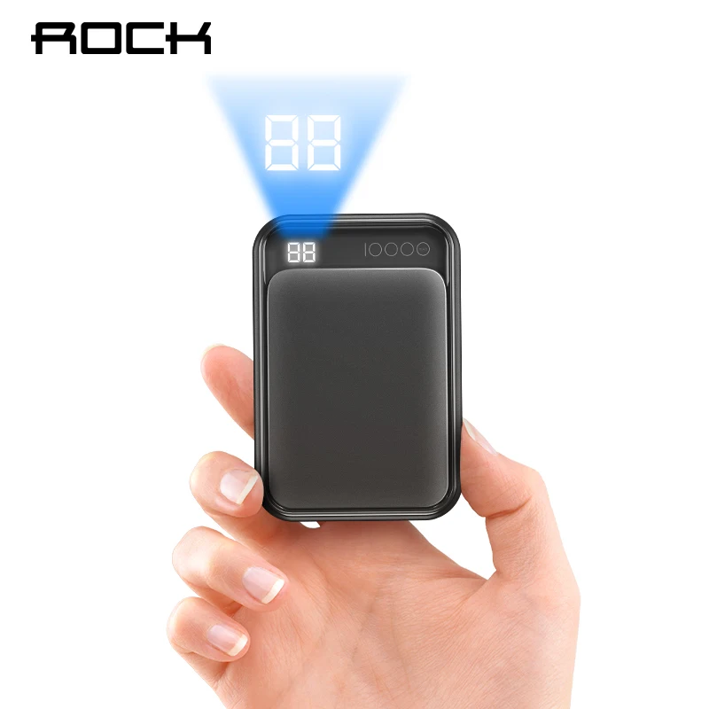 ROCK Mini Power Bank 10000 мАч для iPhone Sumsung Xiaomi Портативный внешний аккумулятор Powerbank с