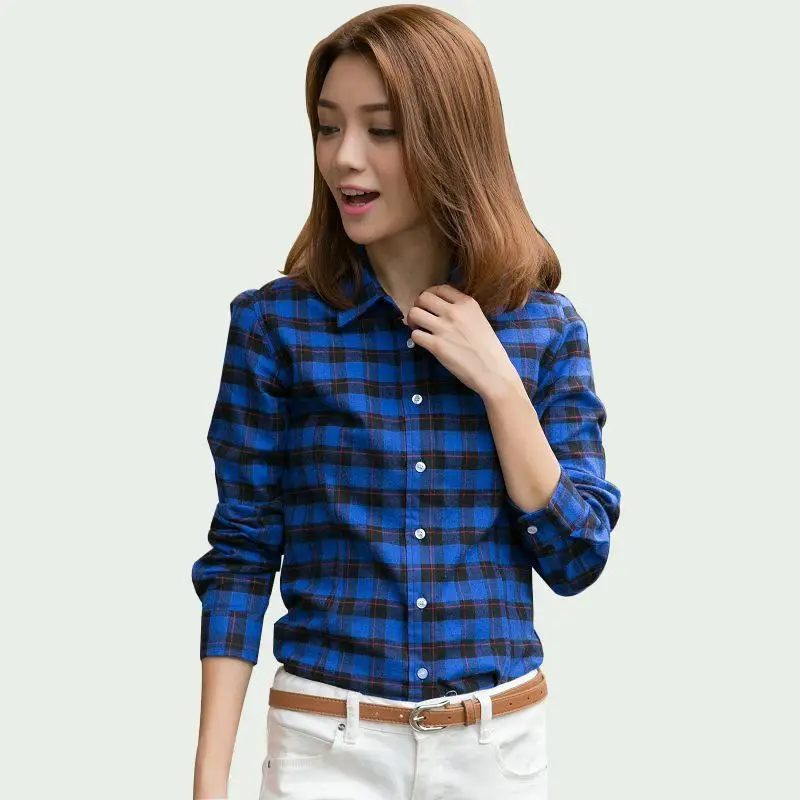 Новинка осени 2018 клетчатая рубашка для женщин Blusas Femininas тонкая модная женская