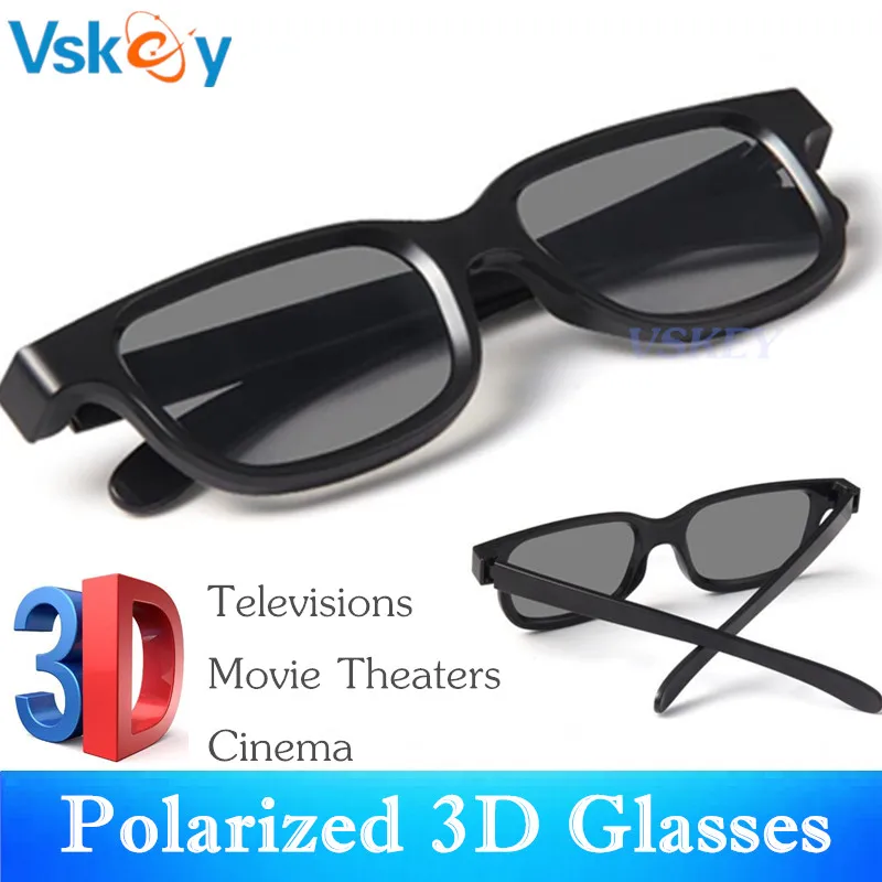 VSKEY 3 шт. поляризованные 3D очки для Пассивных телевизоров реальные D Кинотеатры