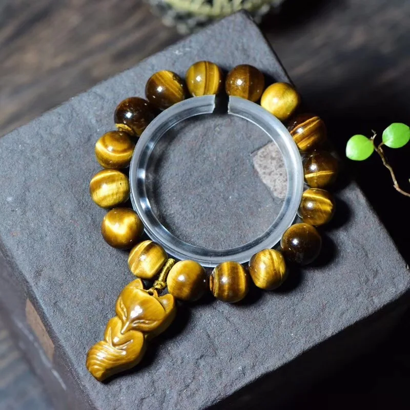 Оптовая продажа желтый тигровый глаз браслет из натурального камня jourssnow круглые
