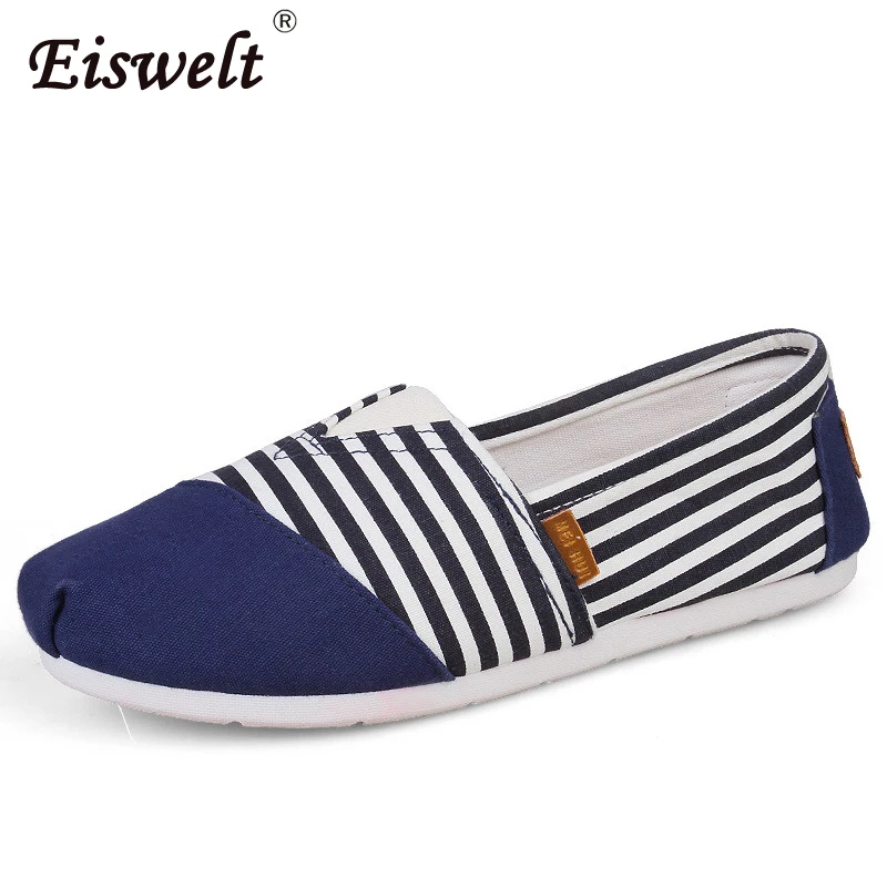 Ботинки женские на плоской подошве в полоску весна-лето | Обувь