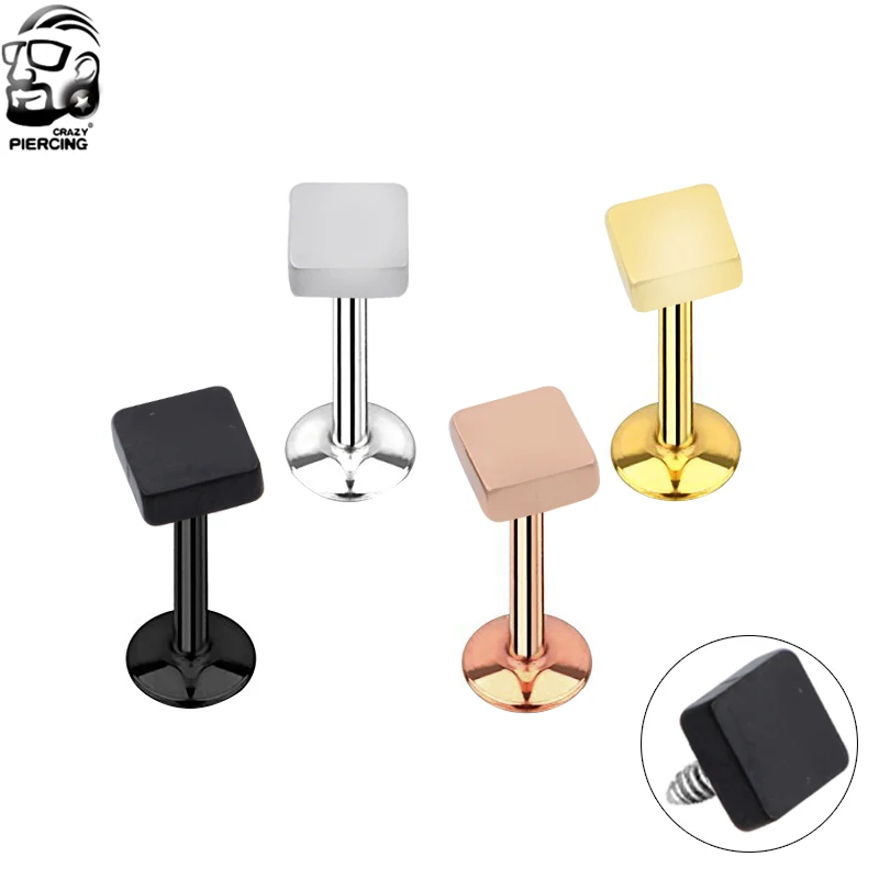 Новинка 2017 Женское кольцо для пирсинга губ с квадратным винтом украшение |