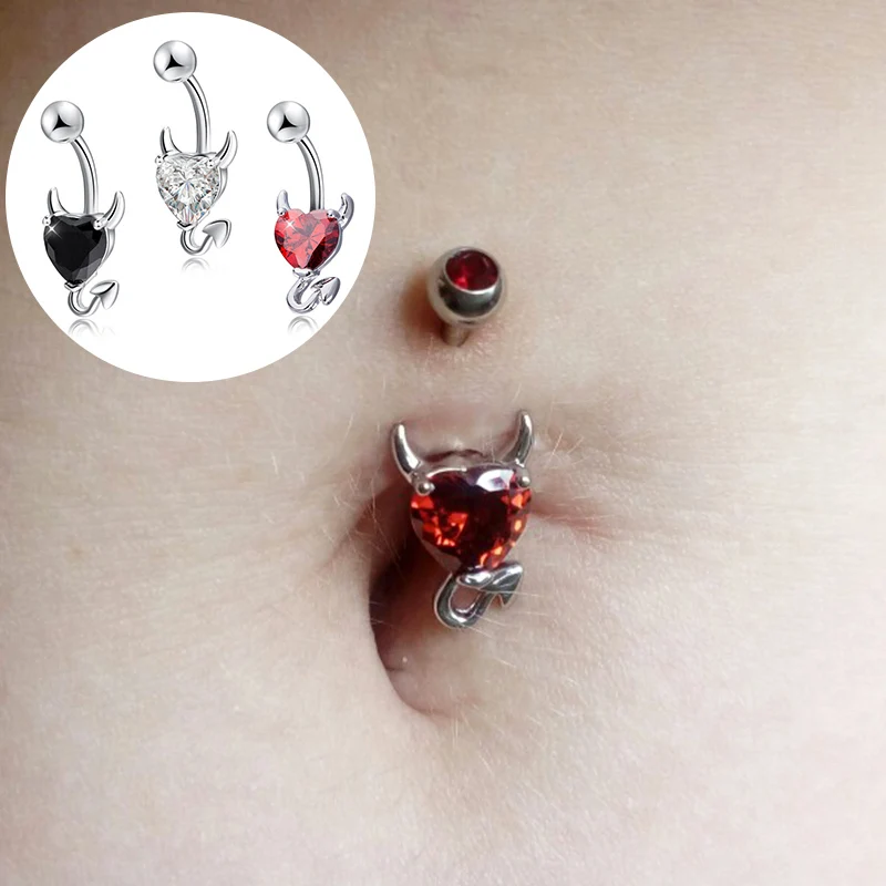 

Hot 1 Pcs Navel Belly Button Ring Glitter Love Heart Decor Piercing Jewelry Navel Nail SMA66