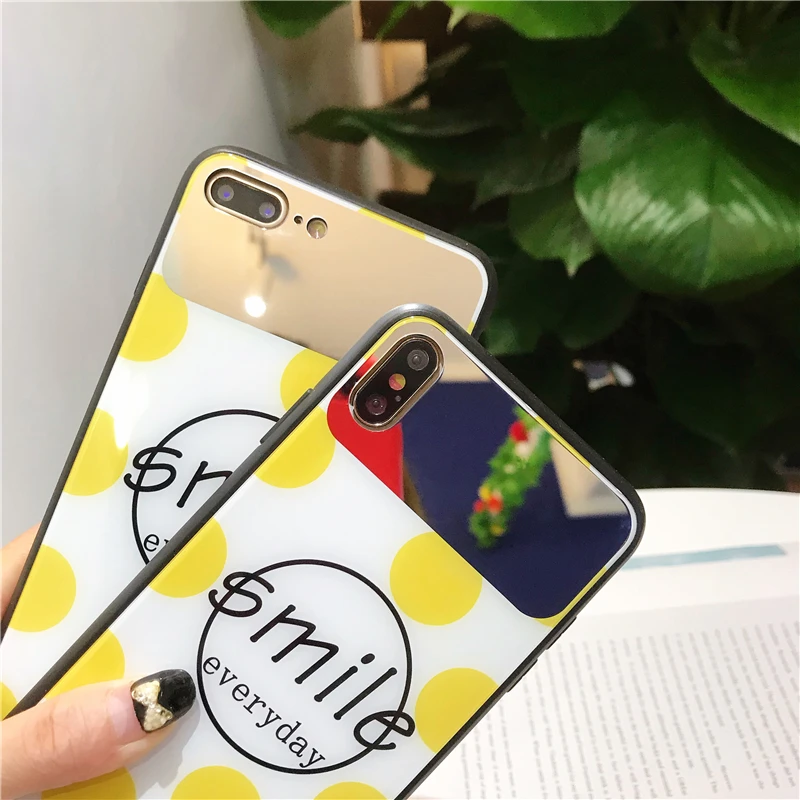 Чехол из закаленного стекла для Apple iPhone 6 6s 7 8 Plus зеркальный чехол макияжа