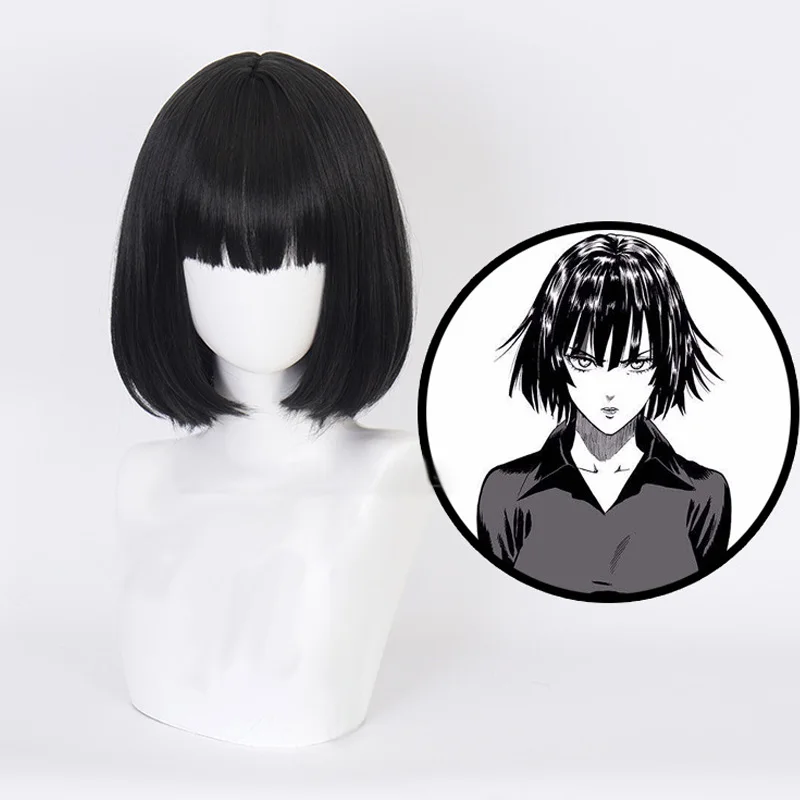 Cosroad One Punch Man Fubuki Косплей парики Черный короткий парик Sonic Genos мужские женские для