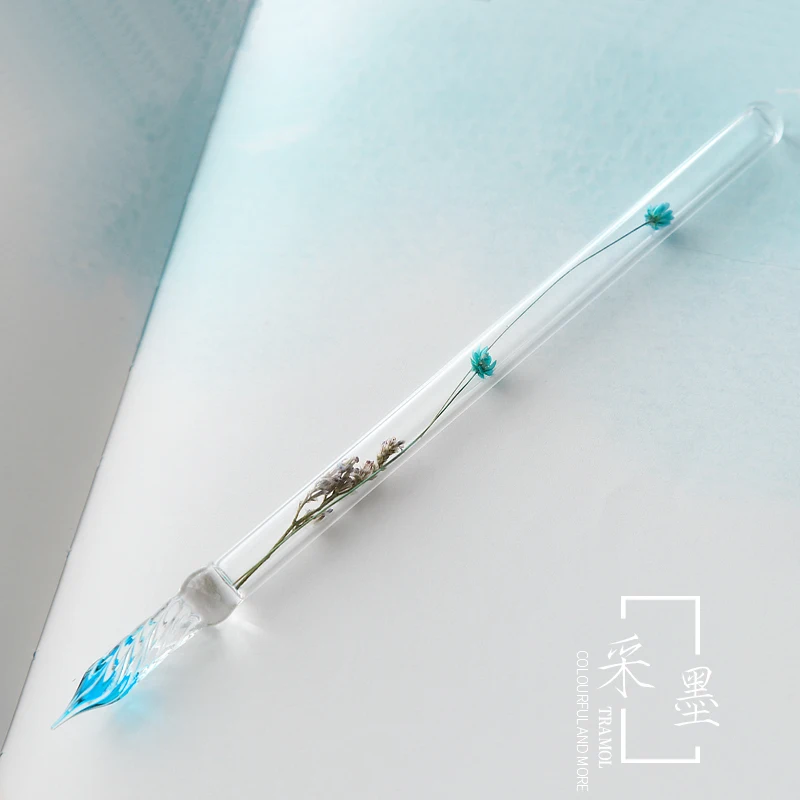 2 Набор цветов серия прелестный стеклянный стилус Dip Pen Кристальные цветные глазурные ручки подарок для девушек и студентов - Цвет: 2