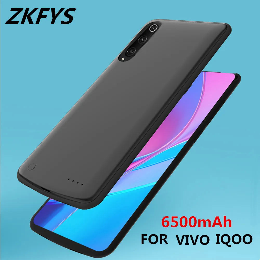 Тонкий чехол ZKFYS для зарядки аккумуляторов VIVO IQOO внешнего аккумулятора 6500 мАч