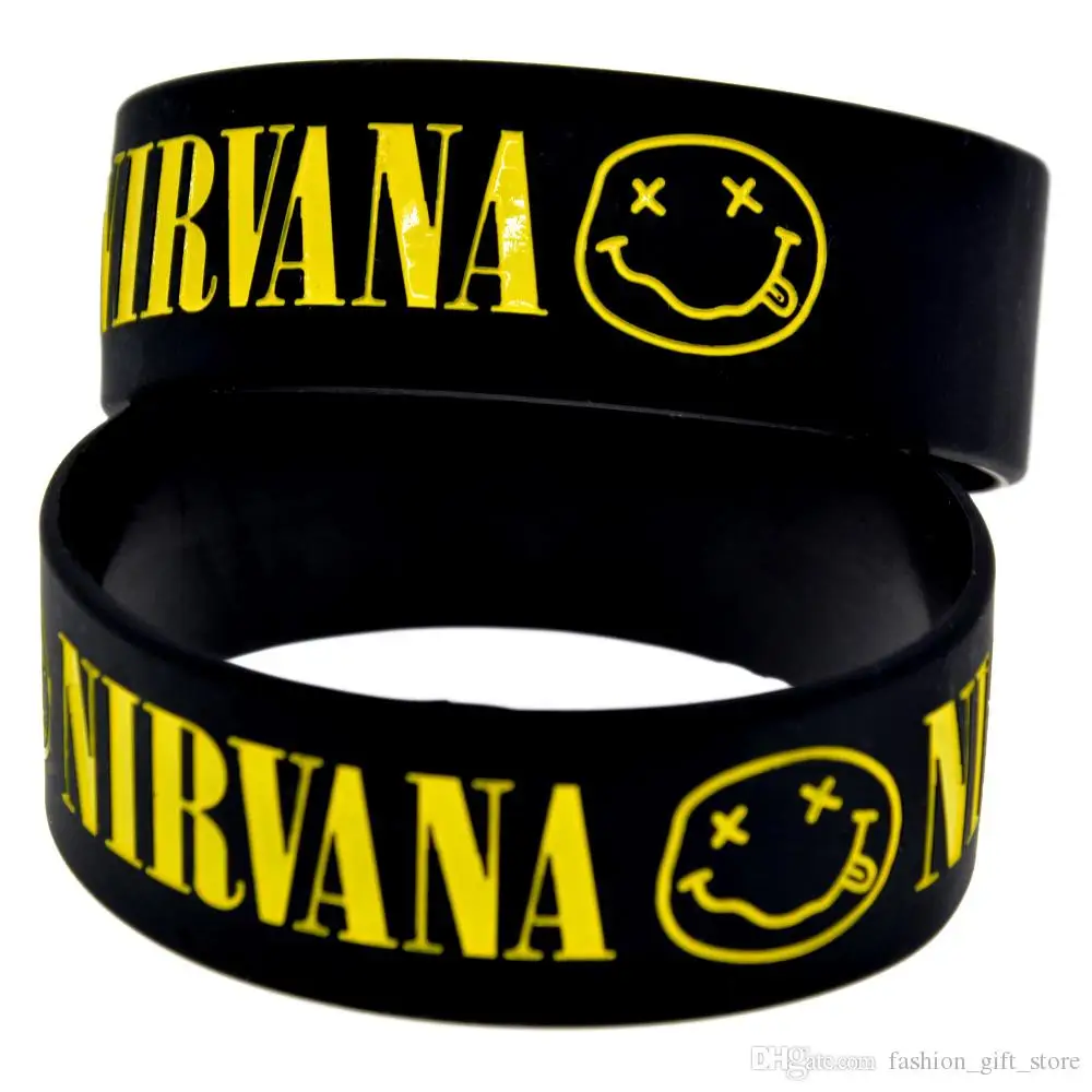 1 шт Черный Тисненый Nirvana силиконовый браслет для музыкального концерта