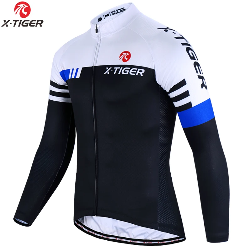 Winter Jersey Only X-TIGER, зимнее тепловое флисовое Велосипедное Джерси с длинным рукавом, мужское теплое пальто, велосипедная куртка, Roupa Ciclismo Hombre MTB, велосипедная одежда - Цвет: Winter Jersey Only