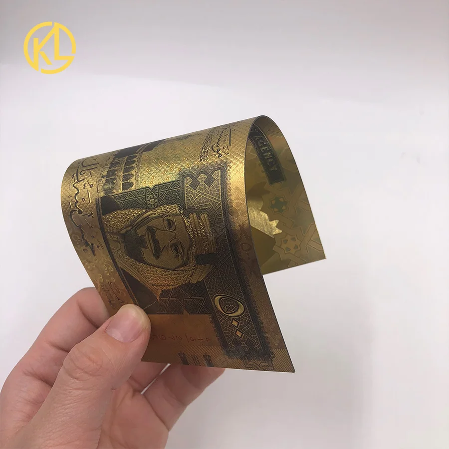 Банкноты из золотой фольги 100 шт./лот подарочные монеты Саудовской Аравии 500